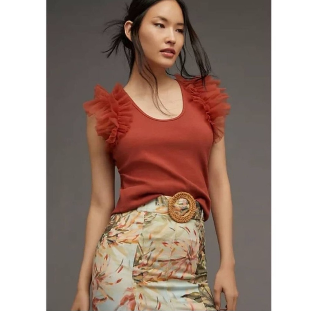 Bailey/44 NWT tulle sleeves Rust Color size medium